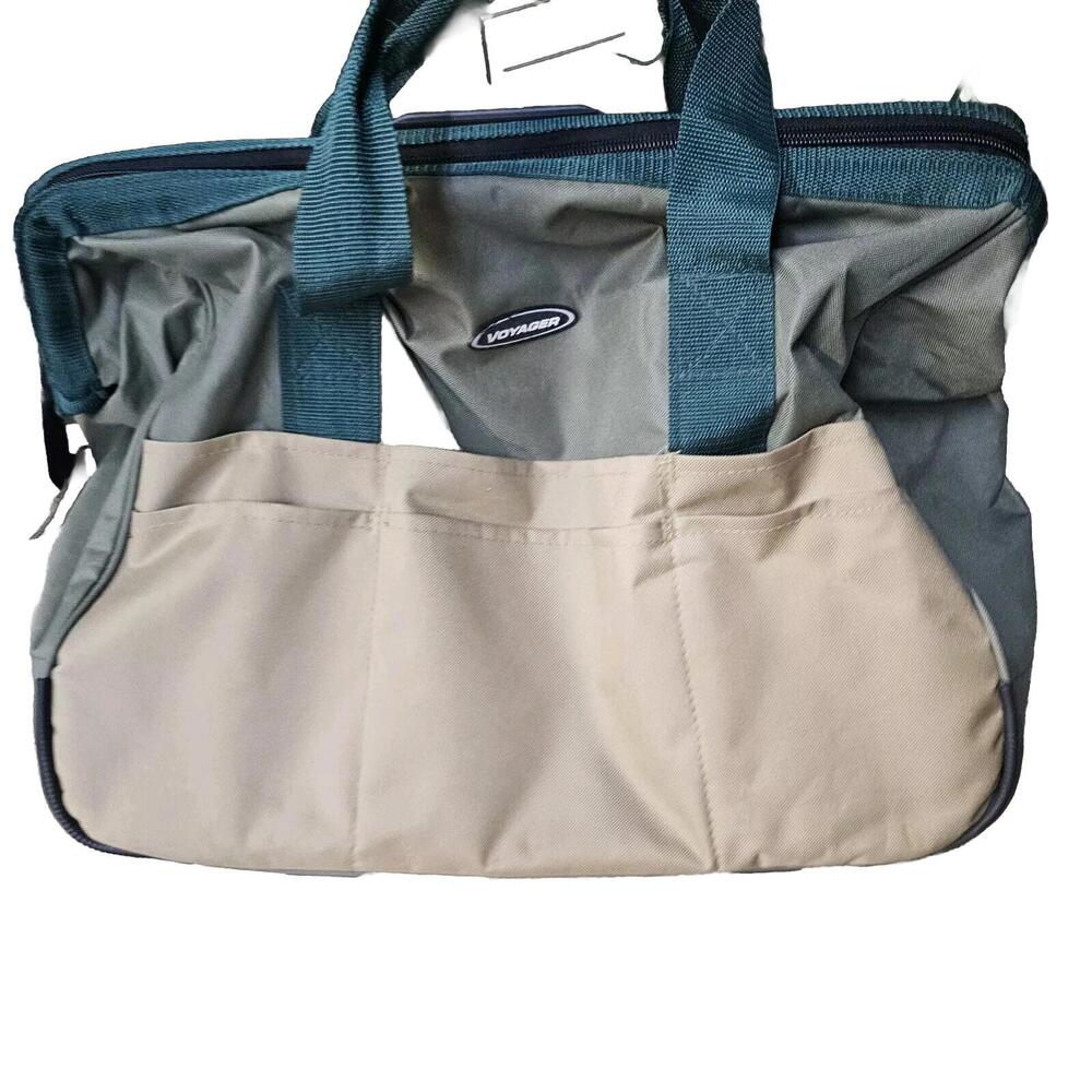 Voyager Bag Luggage Rolling Carry-On Telescopic Handle Beuge Green Canvas Nylon